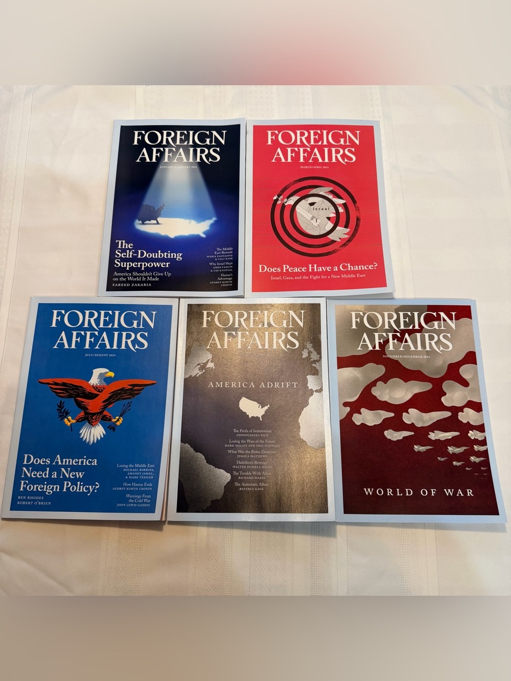 FOREIGN AFFAIRS Magazine Magazines LOT Five 5 Issues Complete Set from 2024
